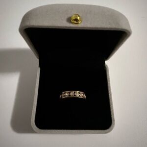 Rose Gold Eternity Ring with Clear Accents Fantasy Jewelry